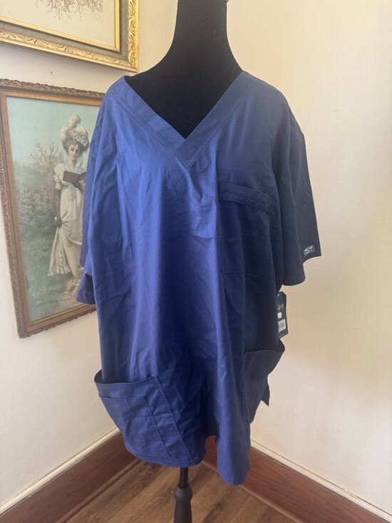 Cherokee Tops - NWT Cherokee Workwear Core Stretch Navy Scrub Top 2XL Unisex